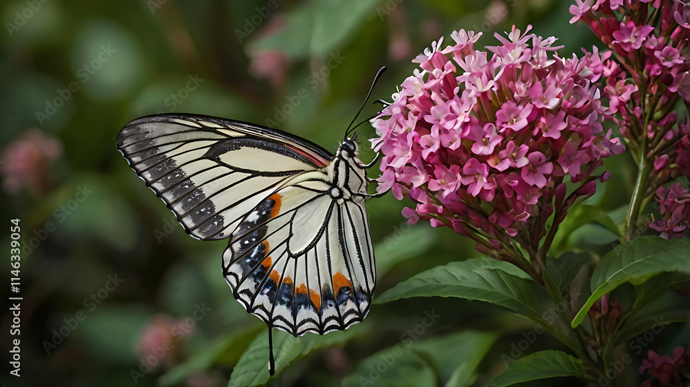 Fototapeta premium beautiful butterfly close up photo in nature 