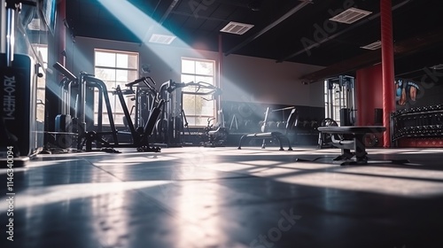 Empty Gym with Sunlight Streaks