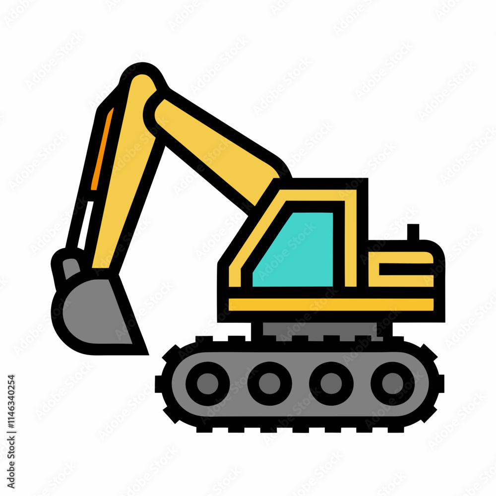 Smooth Excavator Illustration for Industrial Branding. Smooth Excavator Illustration for Industrial Branding.