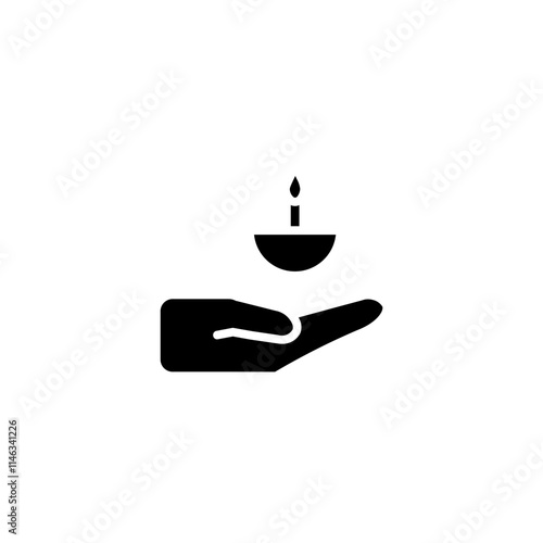 oil lamp glyph icon