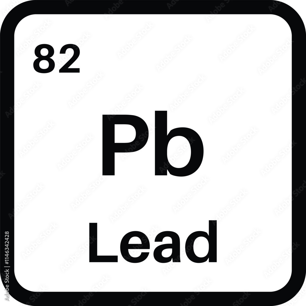 Lead chemical element icon isolated on white background . Lead icon vector Lead chemical element icon isolated on white background . Lead icon vector