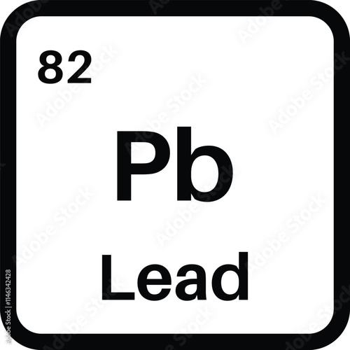 Lead chemical element icon isolated on white background . Lead icon vector