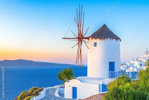 The picturesque view of Oia, Santorini Island's most charming village in Greece.