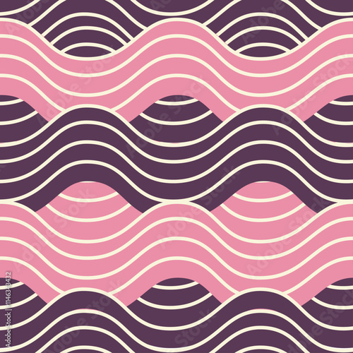 patron de ondas moradas y rosadas