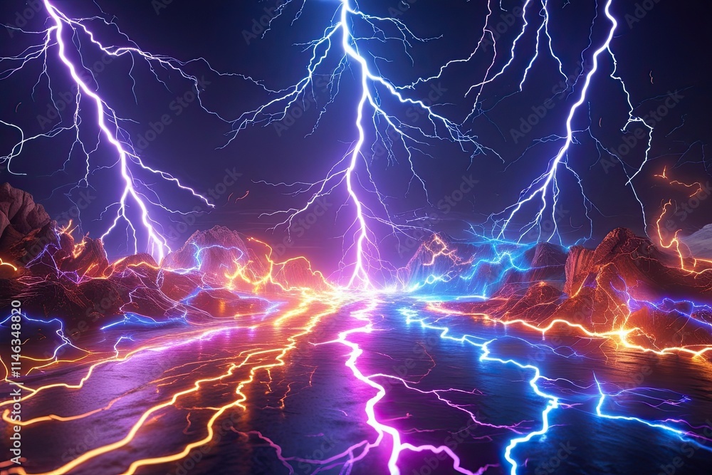 custom made wallpaper toronto digitalDynamic Colorful Lightning Designs and Electric Energy Visual Effects