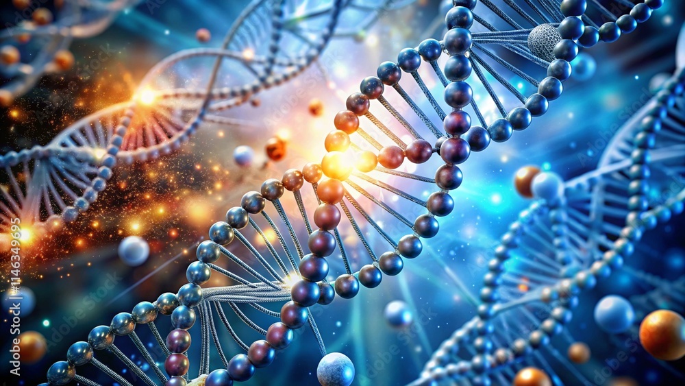 Innovative biotechnology conceptual background featuring DNA strands, molecular structures, and scientific elements representing genetic research and technological advancements Innovative biotechnology conceptual background featuring DNA strands, molecular structures, and scientific elements representing genetic research and technological advancements