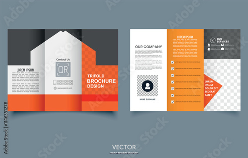 Real Estate Trifold Brochure Design. Construction. Professional tri fold brochure design.