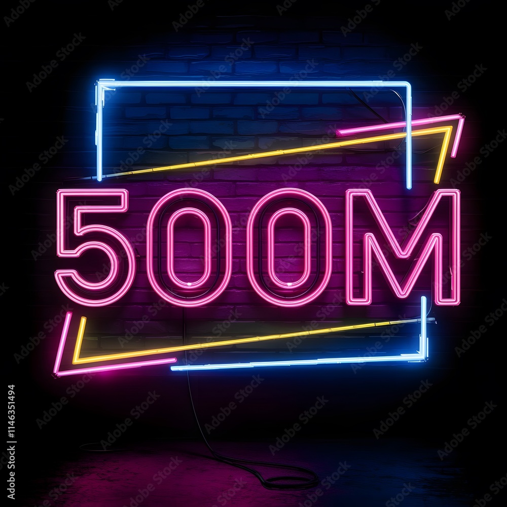 Obraz premium 500 million followers transparent background PNG image, with gold numbers. followers celebration banner. Social media 