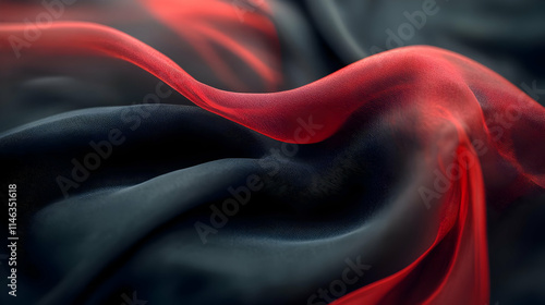 Abstract Red and Black Fabric Drape Illustration