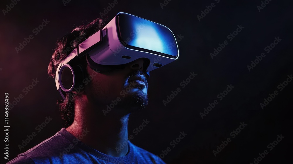 future technology, augmented reality and cyberspace concept - indian man in vr glasses with virtual screens projection over black background future technology, augmented reality and cyberspace concept - indian man in vr glasses with virtual screens projection over black background