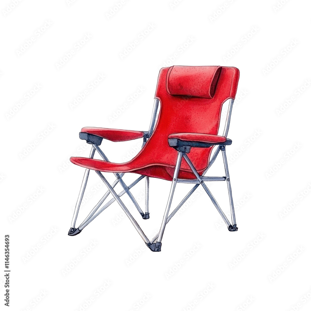 Compact Foldable Gaming Chair Watercolor Illustration Compact Foldable Gaming Chair Watercolor Illustration