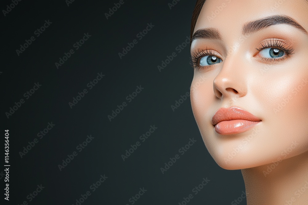 A beautiful model showcasing fresh daily makeup and a romantic wavy hairstyle. A beautiful model showcasing fresh daily makeup and a romantic wavy hairstyle.
