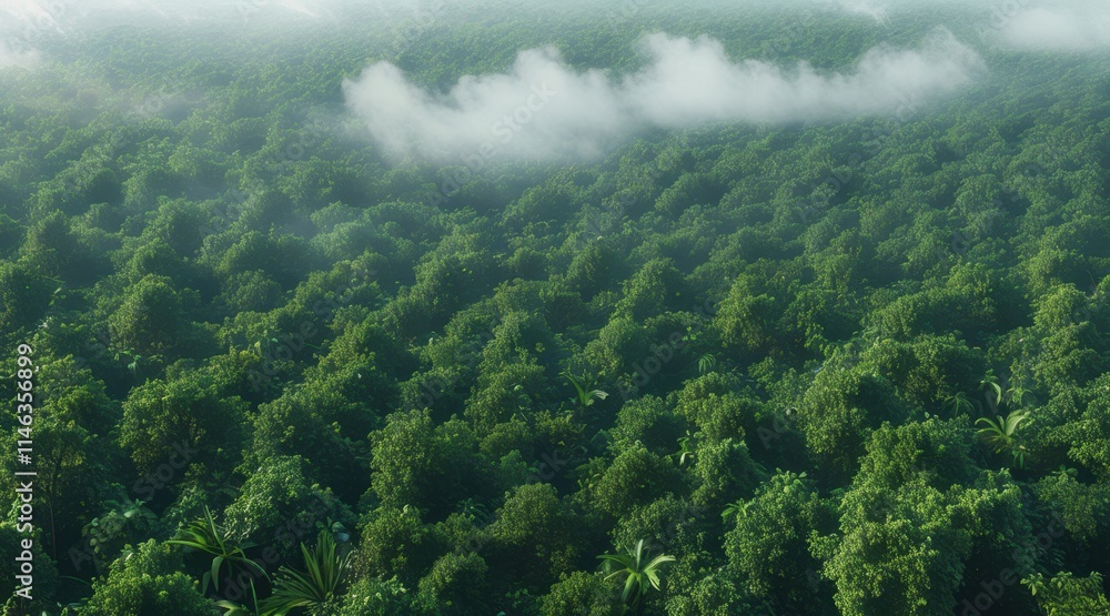 Tropical Forest with Morning Mist . Tropical Forest with Morning Mist .