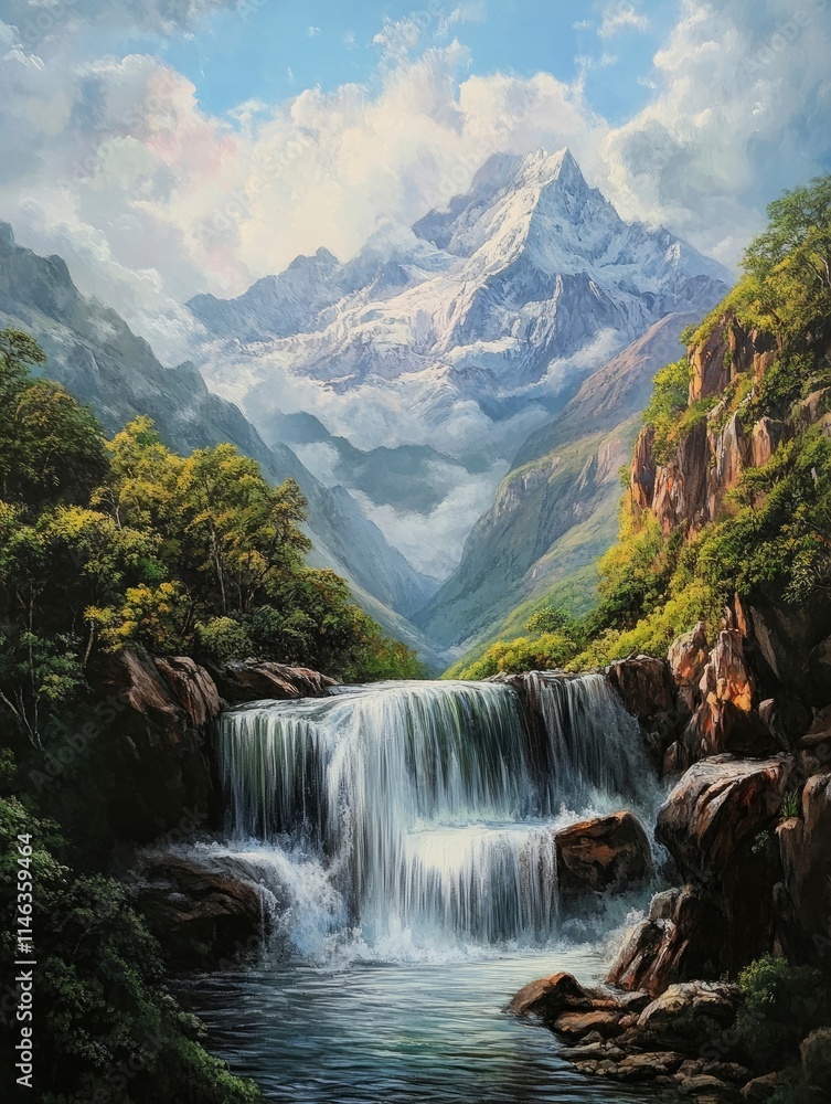 Mountain cascade in Huancabamba Mountain cascade in Huancabamba