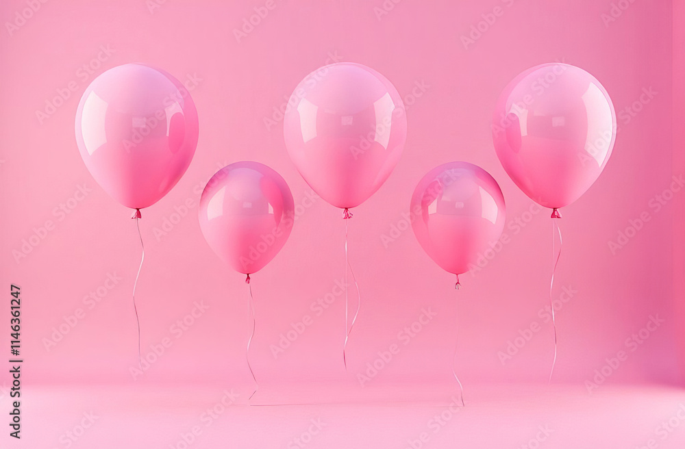 Pink Air balloons floating gracefully, in a minimalist, celebrate, happiness and joy. Pink Air balloons floating gracefully, in a minimalist, celebrate, happiness and joy.