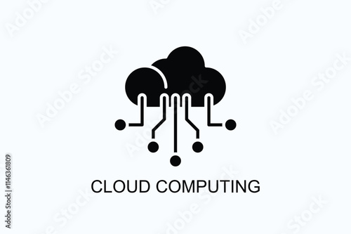 Cloud Computing Vector, Icon Or Logo Sign Symbol Illustration 