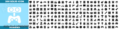 Hobbies Solid Editable Icons set