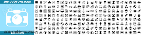 Hobbies Duotone Editable Icons set