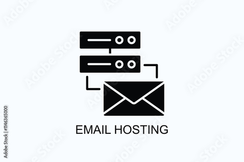 Email Hosting Vector, Icon Or Logo Sign Symbol Illustration 