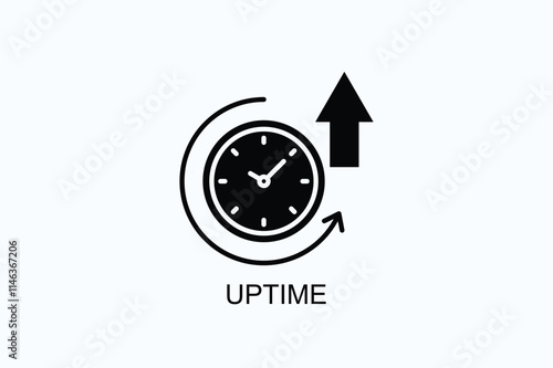 Uptime Vector, Icon Or Logo Sign Symbol Illustration 