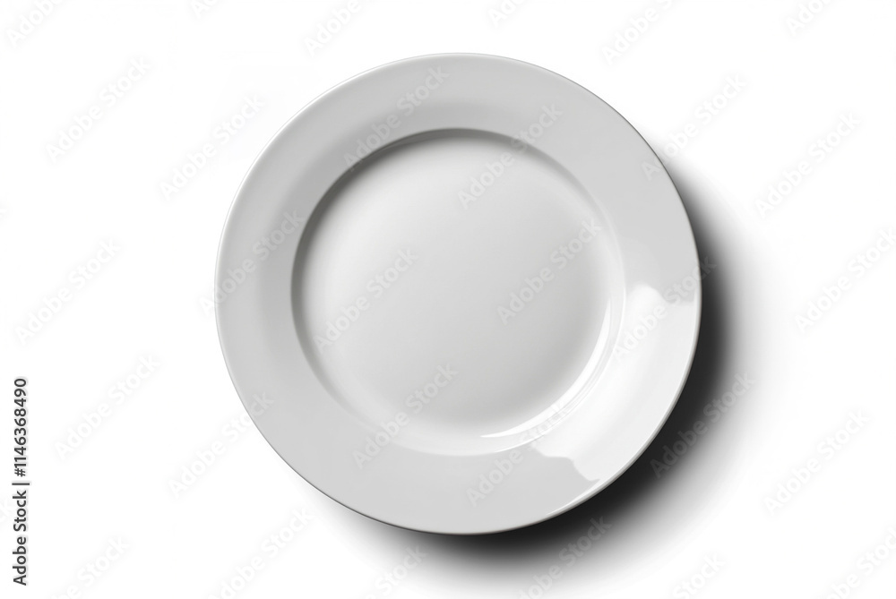 A simple round white plate with a wide edge. It has a smooth surface with a slight sheen reflecting soft light. The background of the image is white, creating a minimalist composition.
A simple round white plate with a wide edge. It has a smooth surface with a slight sheen reflecting soft light. The background of the image is white, creating a minimalist composition.