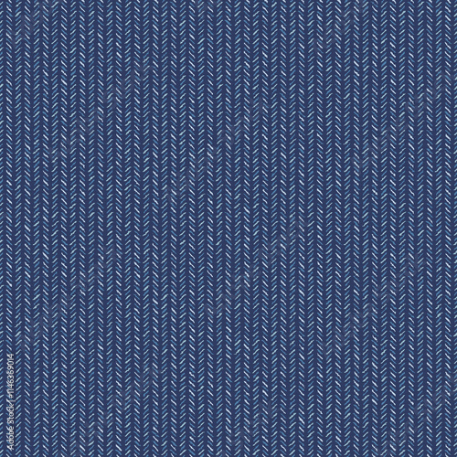Navy Grain Mottled Herringbone Stripe Pattern