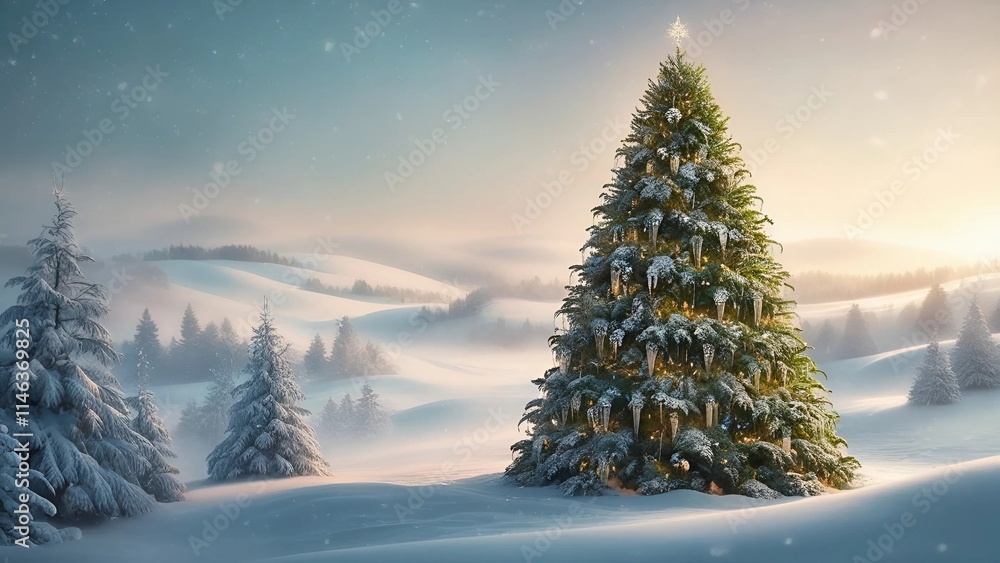 Snowy christmas landscape Snowy christmas landscape