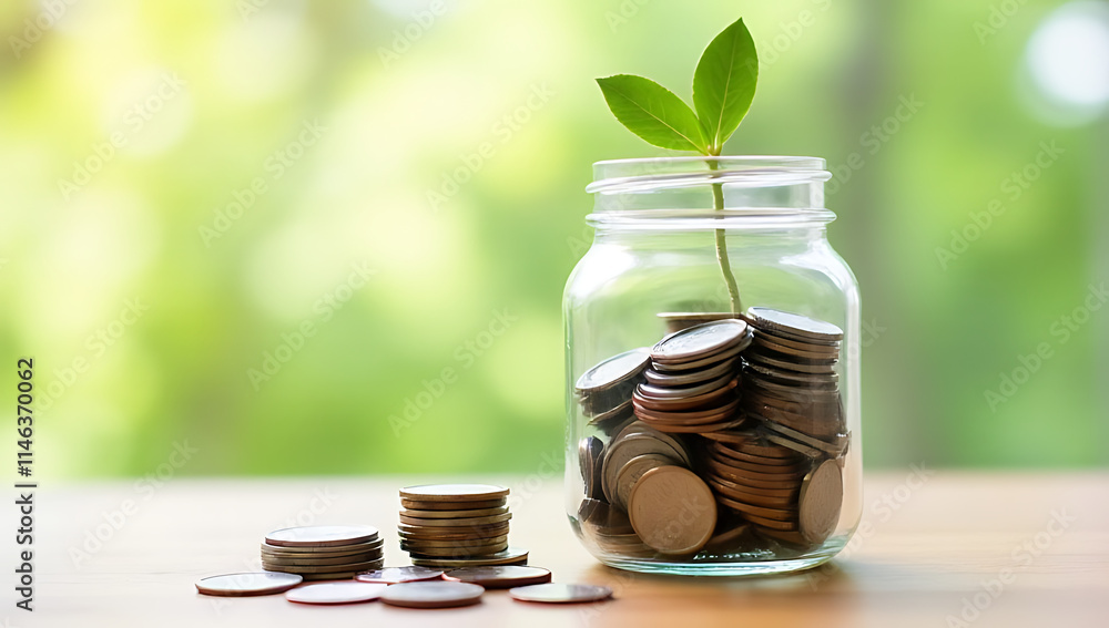 Saving money by storing it in a glass jar filled with coins is a smart financial habit to develop over time regularly._00002_ Saving money by storing it in a glass jar filled with coins is a smart financial habit to develop over time regularly._00002_