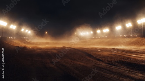 night dirt track racing under lights
