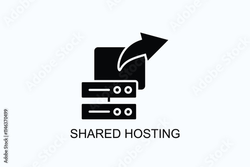 Shared Hosting Vector, Icon Or Logo Sign Symbol Illustration 