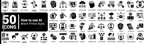 How to use AI 50 icon set in filled style