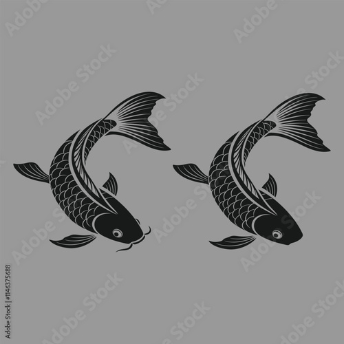 muskellunge fish silhouette vector design art and illustration