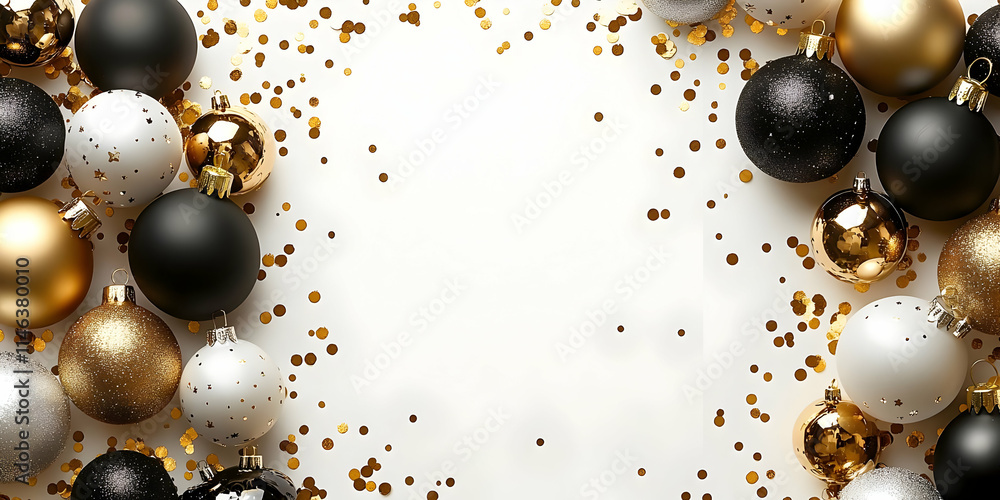 Elegant Gold, Black & White Festive Balls Elegant Gold, Black & White Festive Balls