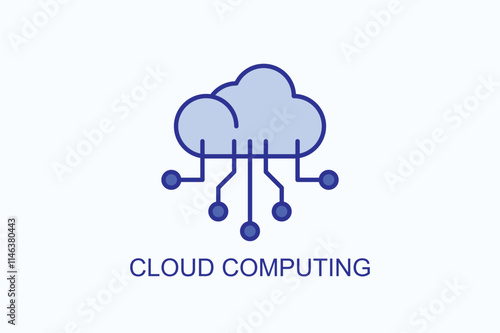 Cloud Computing vector, icon or logo sign symbol illustration 