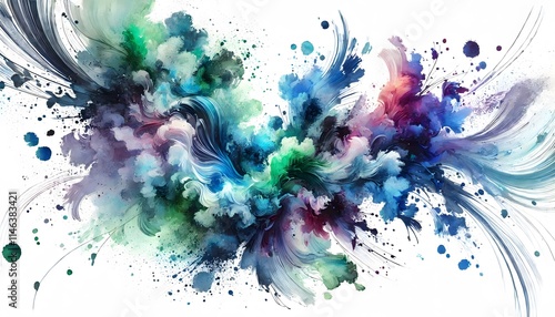 Wallpaper Mural Enchanting Abstract Gradient: Blending Green, Purple, and Blue Tones Torontodigital.ca