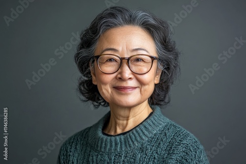 Warm Smile of a Retired Woman