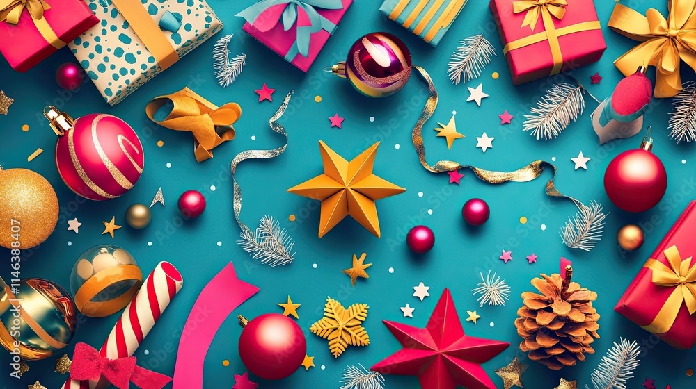 Happy New Year 2025 background with festive designs and cheerful elements Happy New Year 2025 background with festive designs and cheerful elements