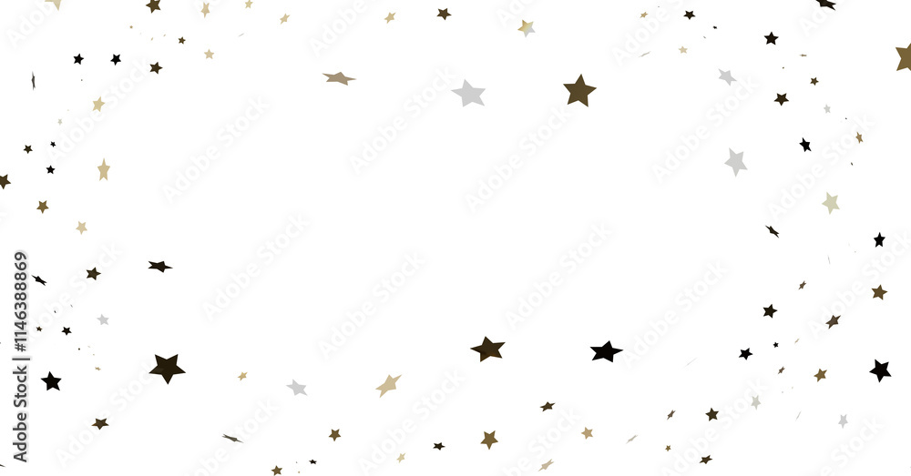 Fototapeta premium Scattered Stars on White Background