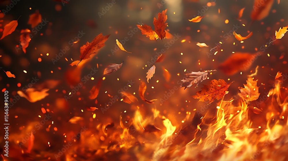 Autumn Leaves Falling into a Blaze of Fire Autumn Leaves Falling into a Blaze of Fire