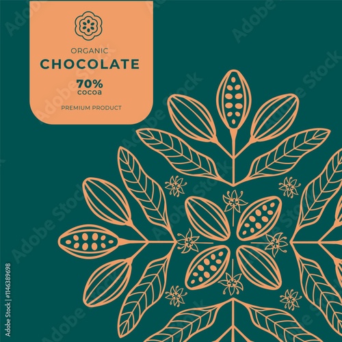 Cocoa bean illustration. Vintage style design template. chocolate cocoa beans. Vector illustration