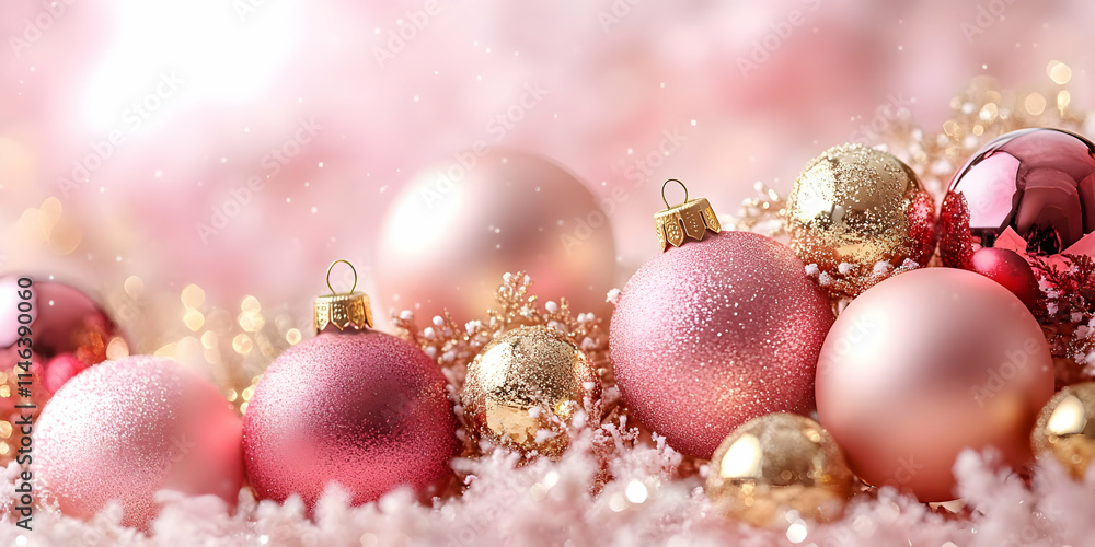 Pink & Gold Ornaments Sparkle Brightly for Festive Cheer Pink & Gold Ornaments Sparkle Brightly for Festive Cheer