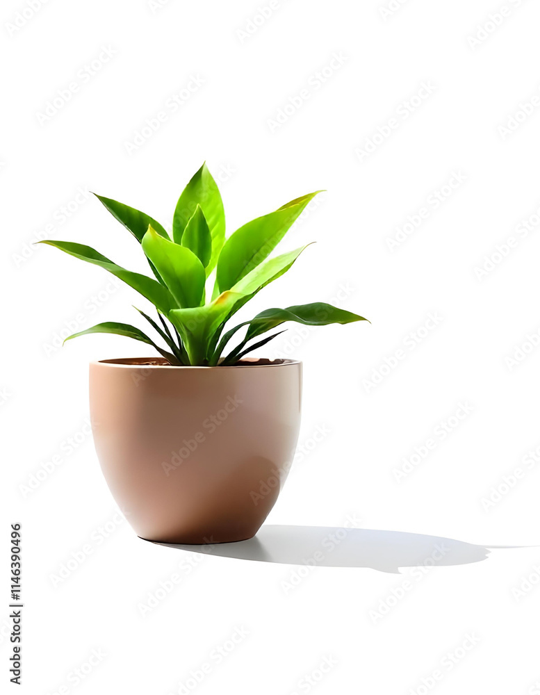 Pot with home plant on white background Pot with home plant on white background