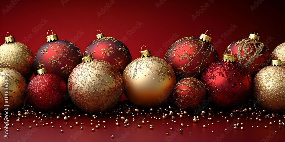 Red and Gold Christmas Ornaments Sparkle Brightly Red and Gold Christmas Ornaments Sparkle Brightly