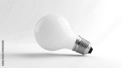 Light bulb resting on a smooth surface with soft lighting showcasing its round shape and shiny base in a minimalistic setting