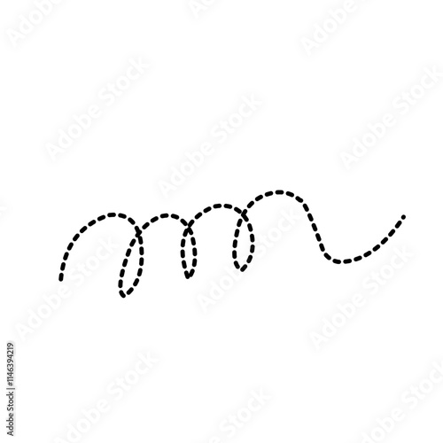 Hand Drawn Dotted Curved Line