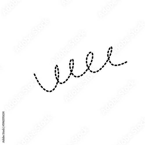 Hand Drawn Dotted Curved Line