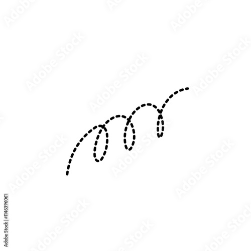 Hand Drawn Dotted Curved Line