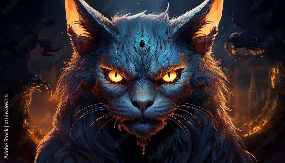 realistic monster cat with fantasy concept realistic monster cat with fantasy concept
