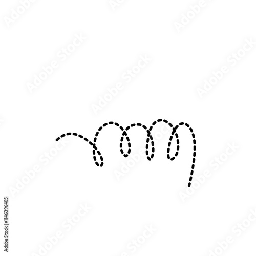 Hand Drawn Dotted Curved Line