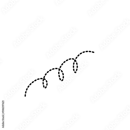 Hand Drawn Dotted Curved Line